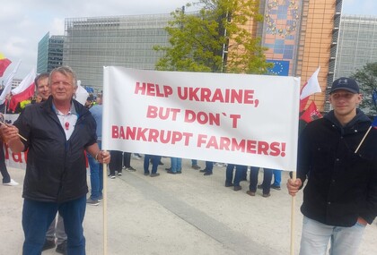 Protestní akce našich zemědělců v Bruselu